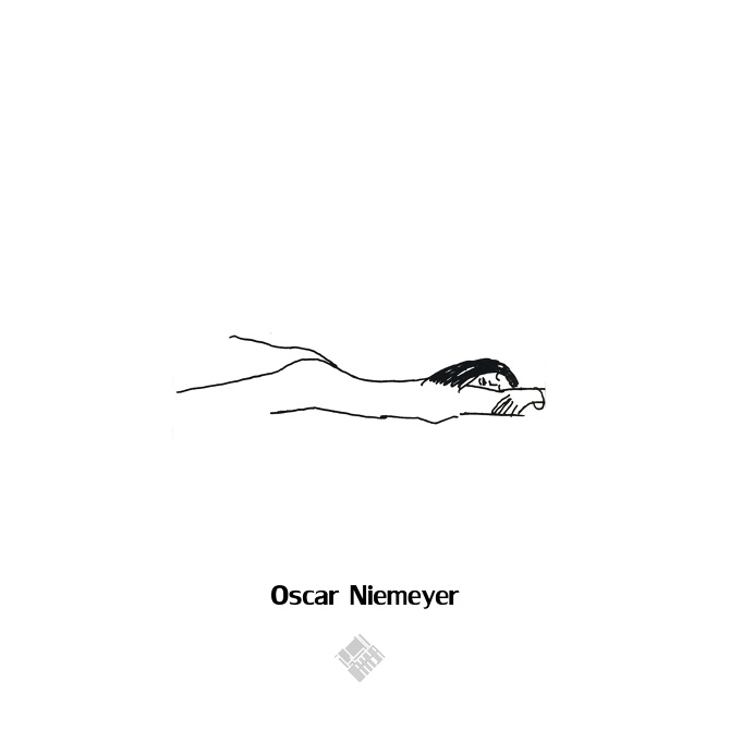 20 Human Silhouettes drawn By Famous Architects - Oscar Neimeyer