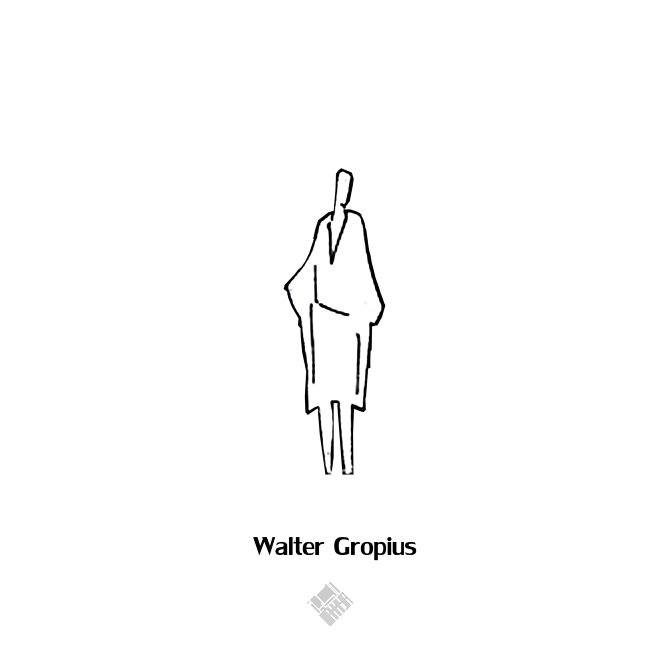 20 Human Silhouettes drawn By Famous Architects - Walter Gropius