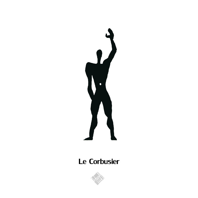 20 Human Silhouettes drawn By Famous Architects - Le Corbusier