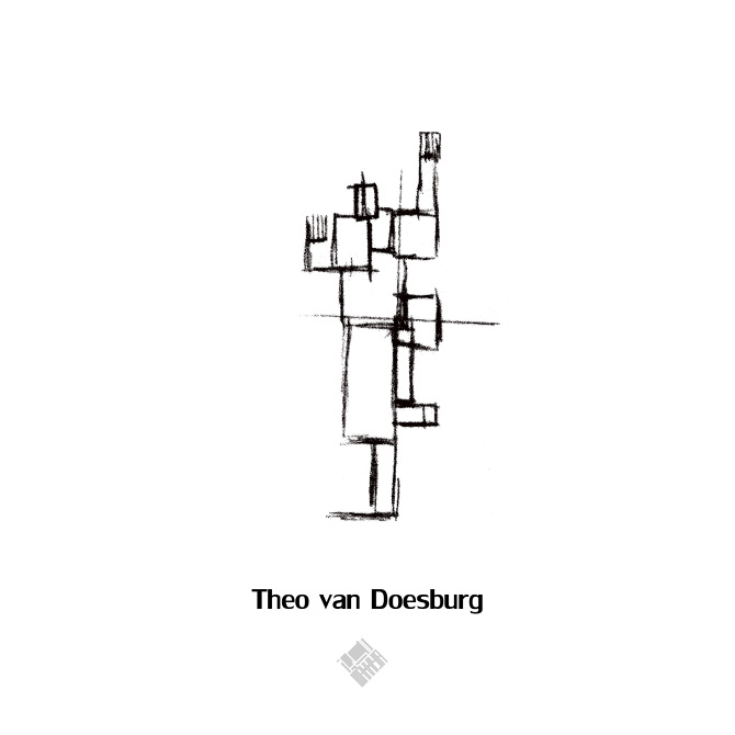 20 Human Silhouettes drawn By Famous Architects - Theo van Doesburg
