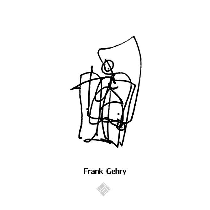 20 Human Silhouettes drawn By Famous Architects - Frank Gehry