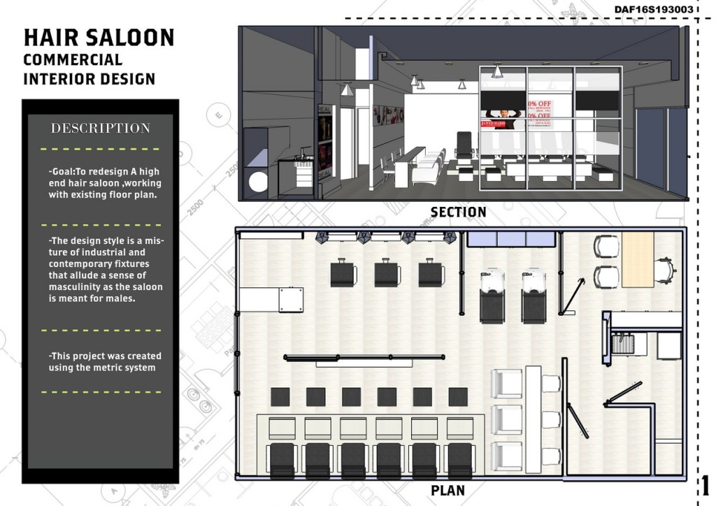 Hair Saloon-Commercial Interior Design By Shivam Chauhan