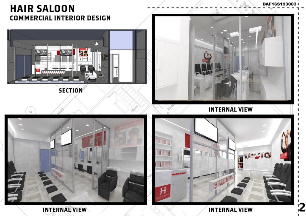 Hair Saloon-Commercial Interior Design By Shivam Chauhan