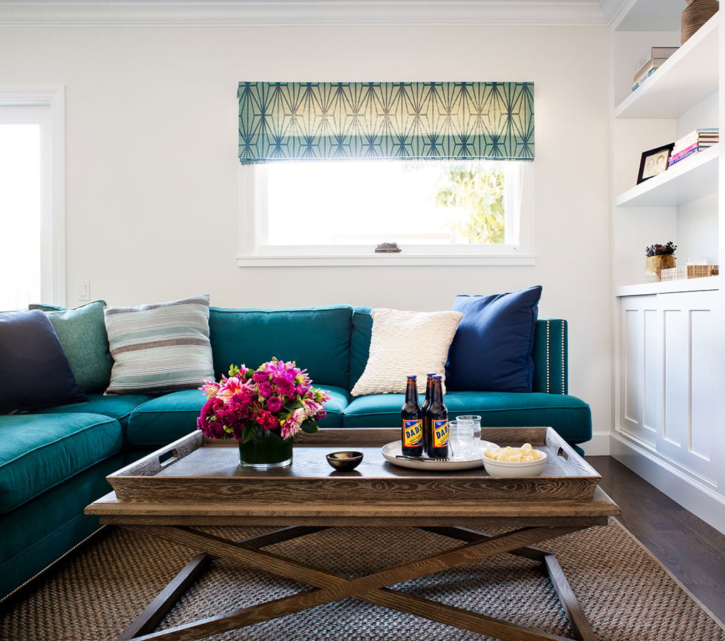10 Elegant Living Room Color Schemes - Cool Charcoal and Teal