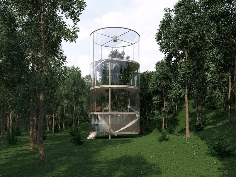 Architecture Inspiration: The Glass Cylinder House - Sheet1