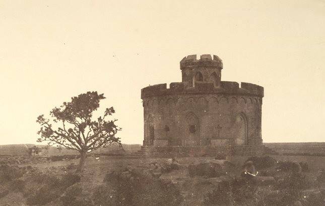 Delhi Now & Then - See how Delhi has changed through CENTURIES. This Is Amazing.! - 1858 Photograph of Flag Staff Tower Delhi where European survivors of the Rebellion of 1857 gathered on May 11, 1857