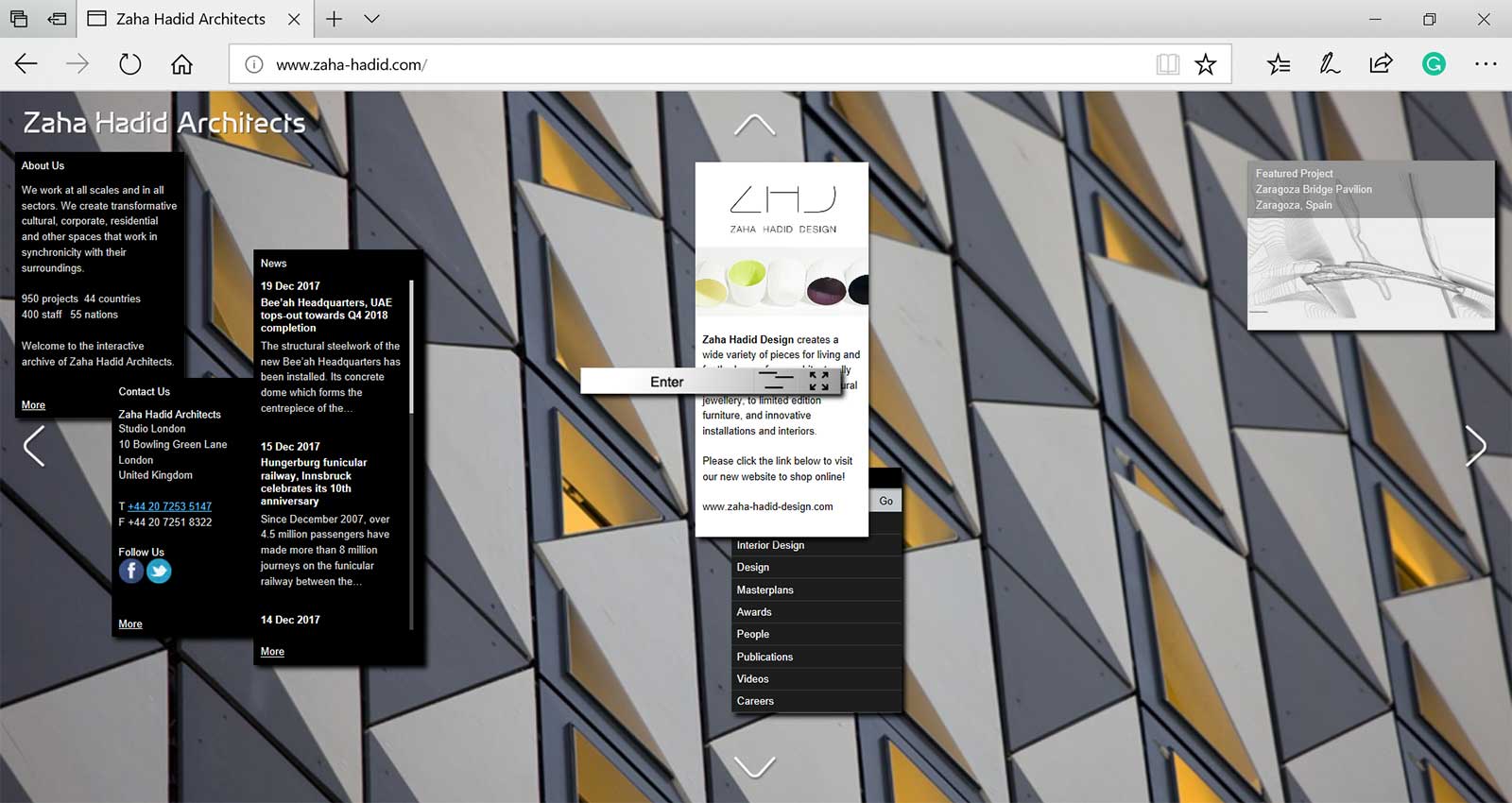 Top 15 Architecture Studio Websites of 2017 - Zaha Hadid