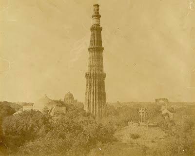 Delhi Now & Then - See how Delhi has changed through CENTURIES. This Is Amazing.! - Ruins near the Kootub Delhi - 1858