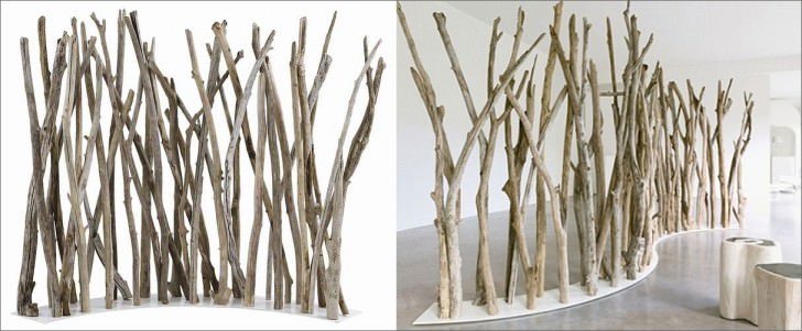 Creative Room Divider By Office Screen Partition Ideas - Natural Tree Branch Divider
