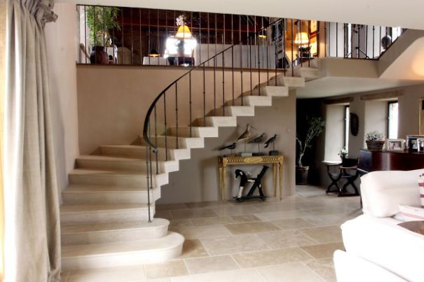 Amazing Stone Architecture Projects Every Architects Must Read! - Roche Marron Staircase and Matching Floor – Cotswolds