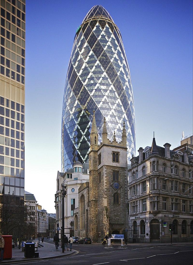 25 Projects by Norman Foster that made him a leader in the Architecture Industry - The Gherkin (30 St Mary Axe)