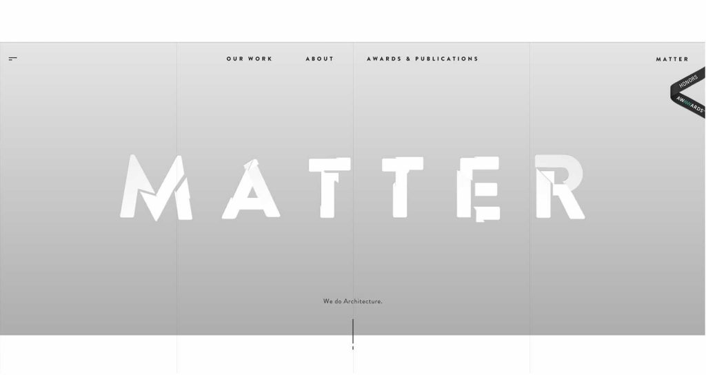 MATTER Website Homepage
