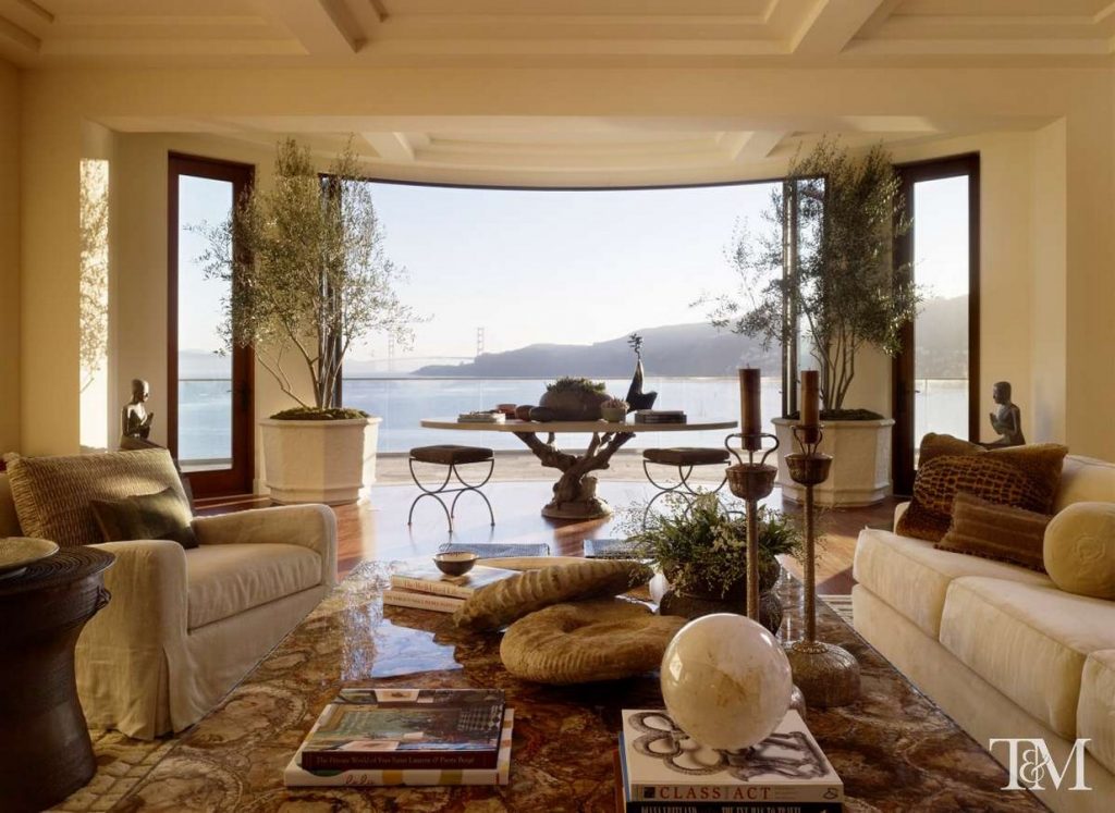 Showcase great room & library by Tucker & Marks