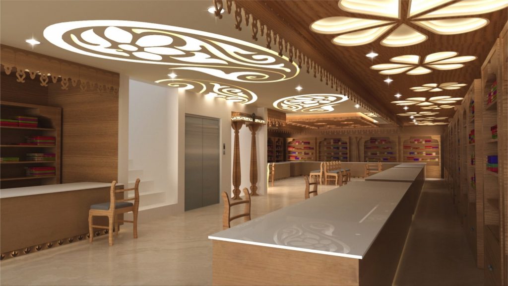 Textile Showroom Design by Varnam Interiors