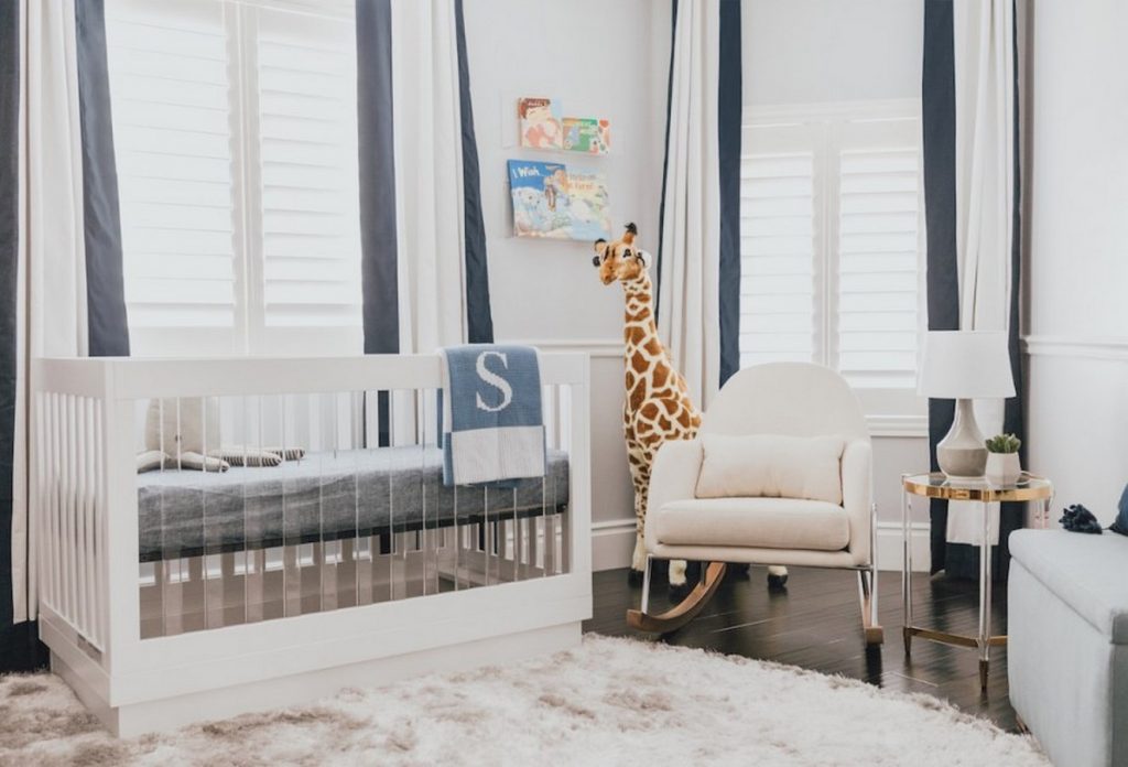 Navy Modern Nursery, Calabasas by Little Crown Interiors, LLC