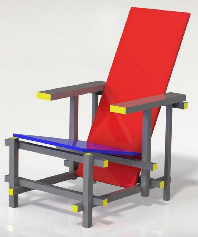 Furniture Design- RED AND BLUE CHIAR