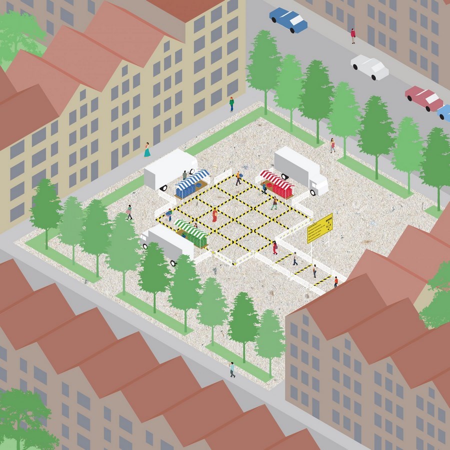 10 Innovative Conceptual Public space designs Post-Pandemic-Hyperlocal Micro Markets in Shutdown realities -1