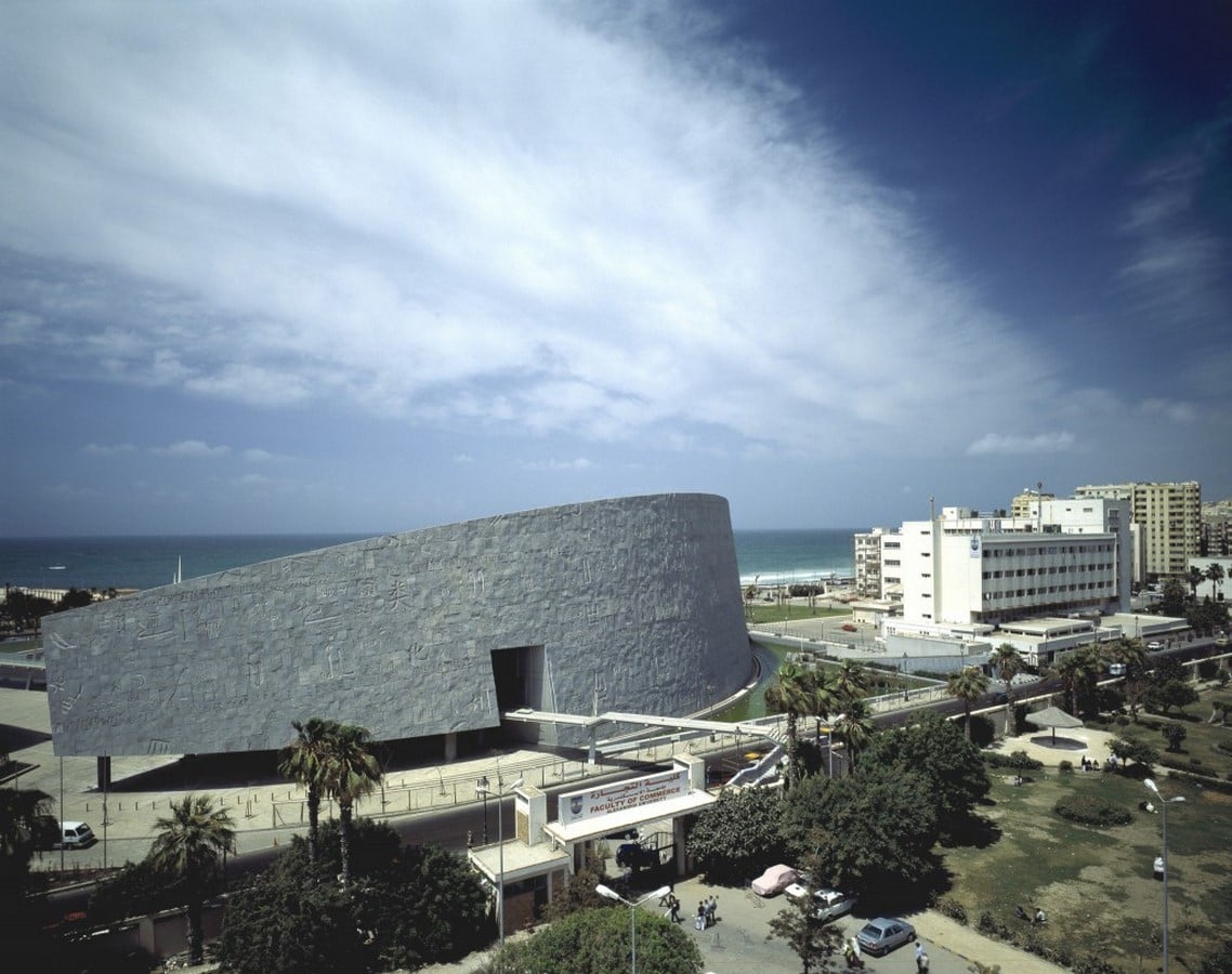 Famous buildings - Bibliotheca Alexandrina library by Kjetil Traedal Thorsen and Craig Dykers of Snohetta- Sheet1