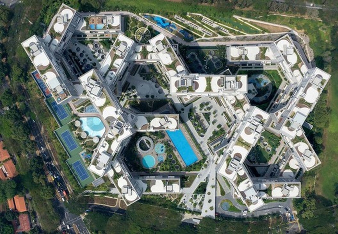 Famous buildings - The Interlace by Ole Scheeren - Sheet1