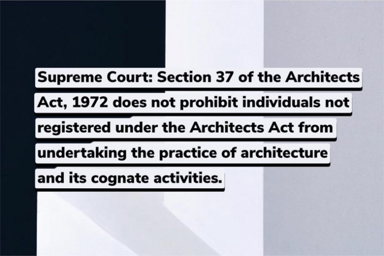 Registration not mandatory for undertaking the practice of architecture