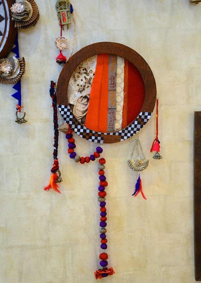 Circular textile collage frames - Sheet1