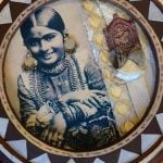 Circular textile collage frames - Sheet4