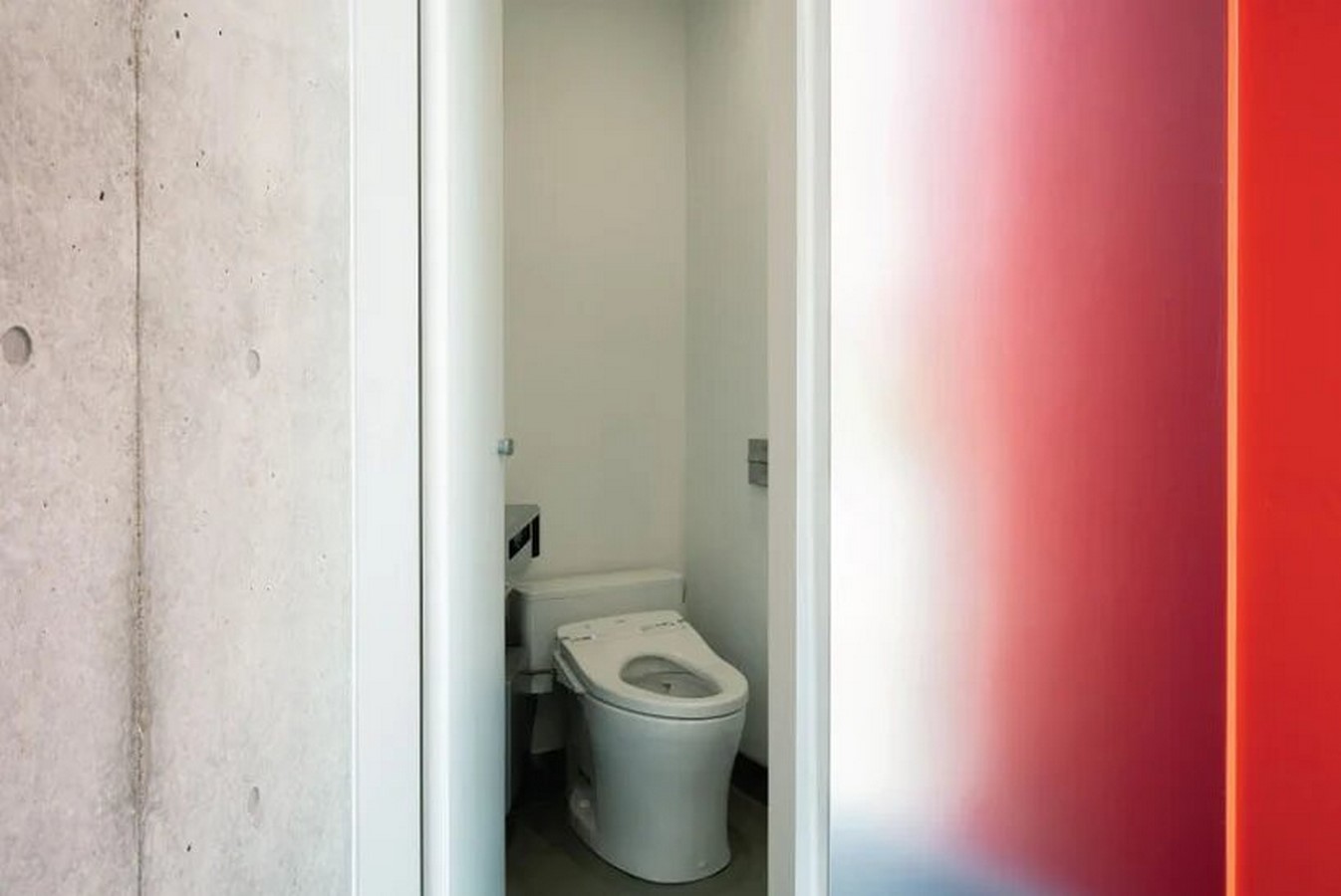 Nao Tamura Designs All red restroom for the Tokyo Toilet Initiative7