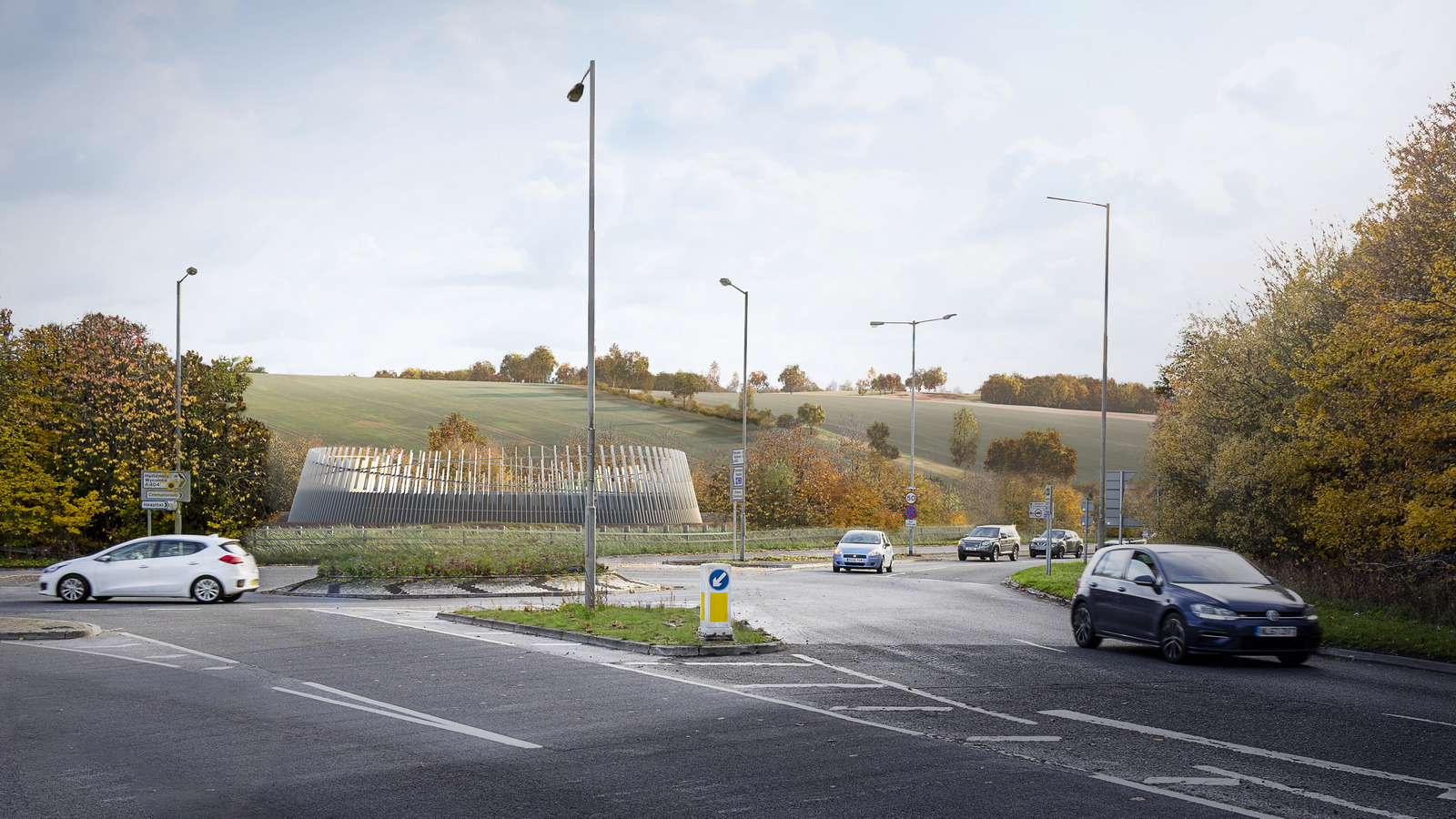 Sculptural Metal enclosure for HS2 ventilation shaft designed by Grimshaw - Sheet1