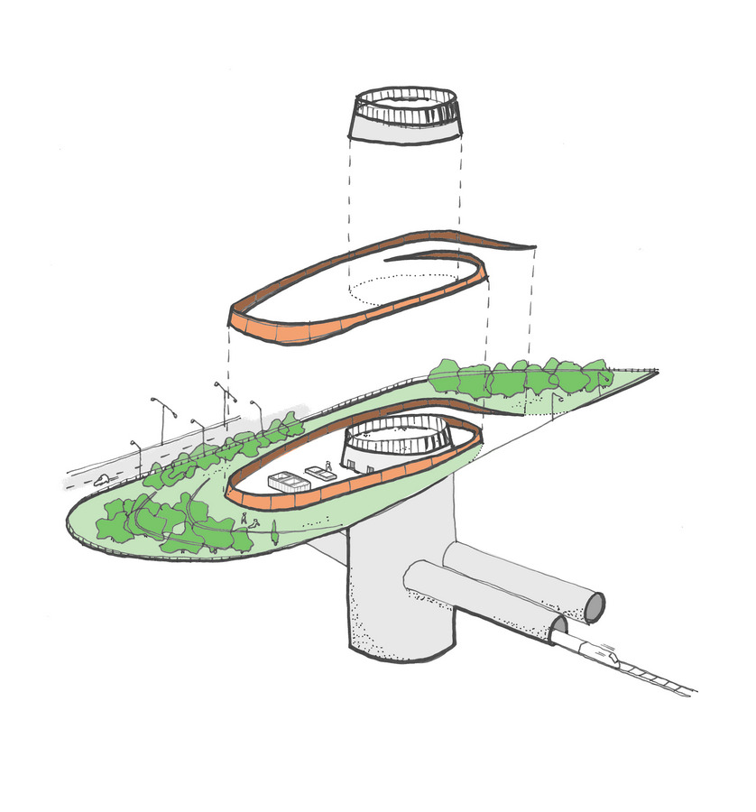 Sculptural Metal enclosure for HS2 ventilation shaft designed by Grimshaw - Sheet7