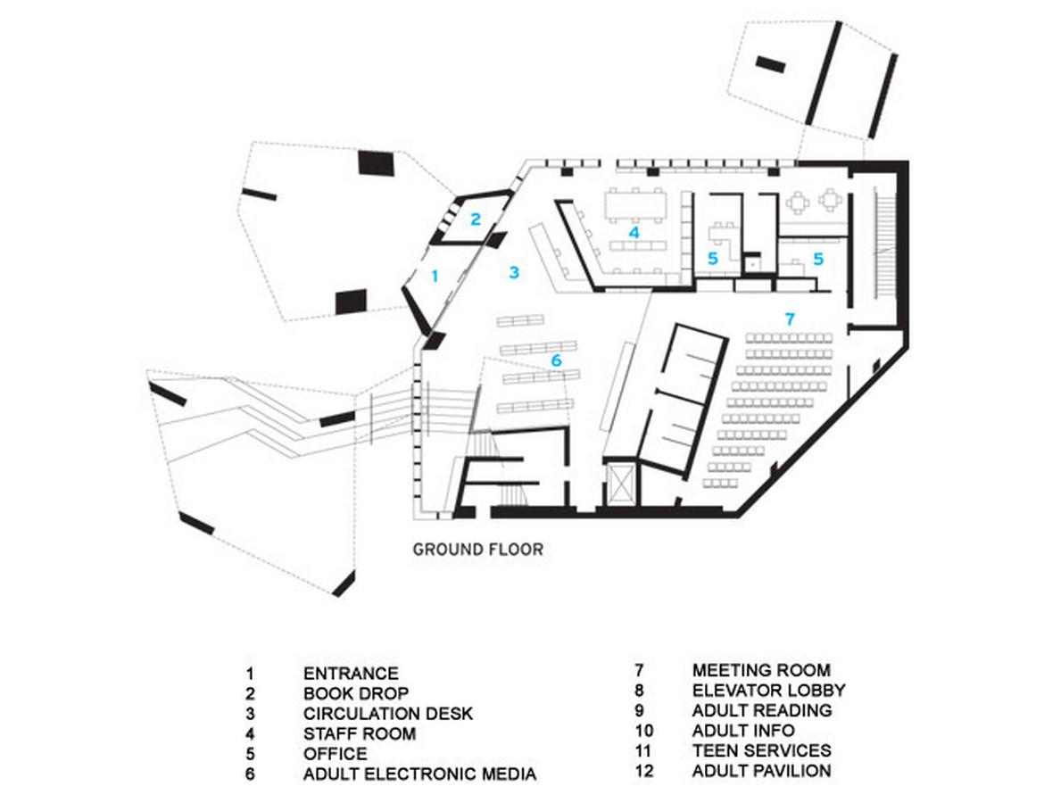 The Bellevue/William O. Lockridge Library by Ar. David Adjaye: Public area within Residences - Sheet3