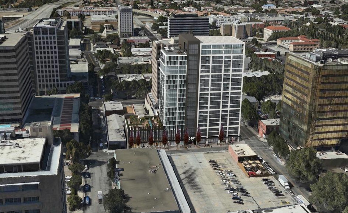 Post And San Pedro Tower, San Jose, California, USA - Sheet1