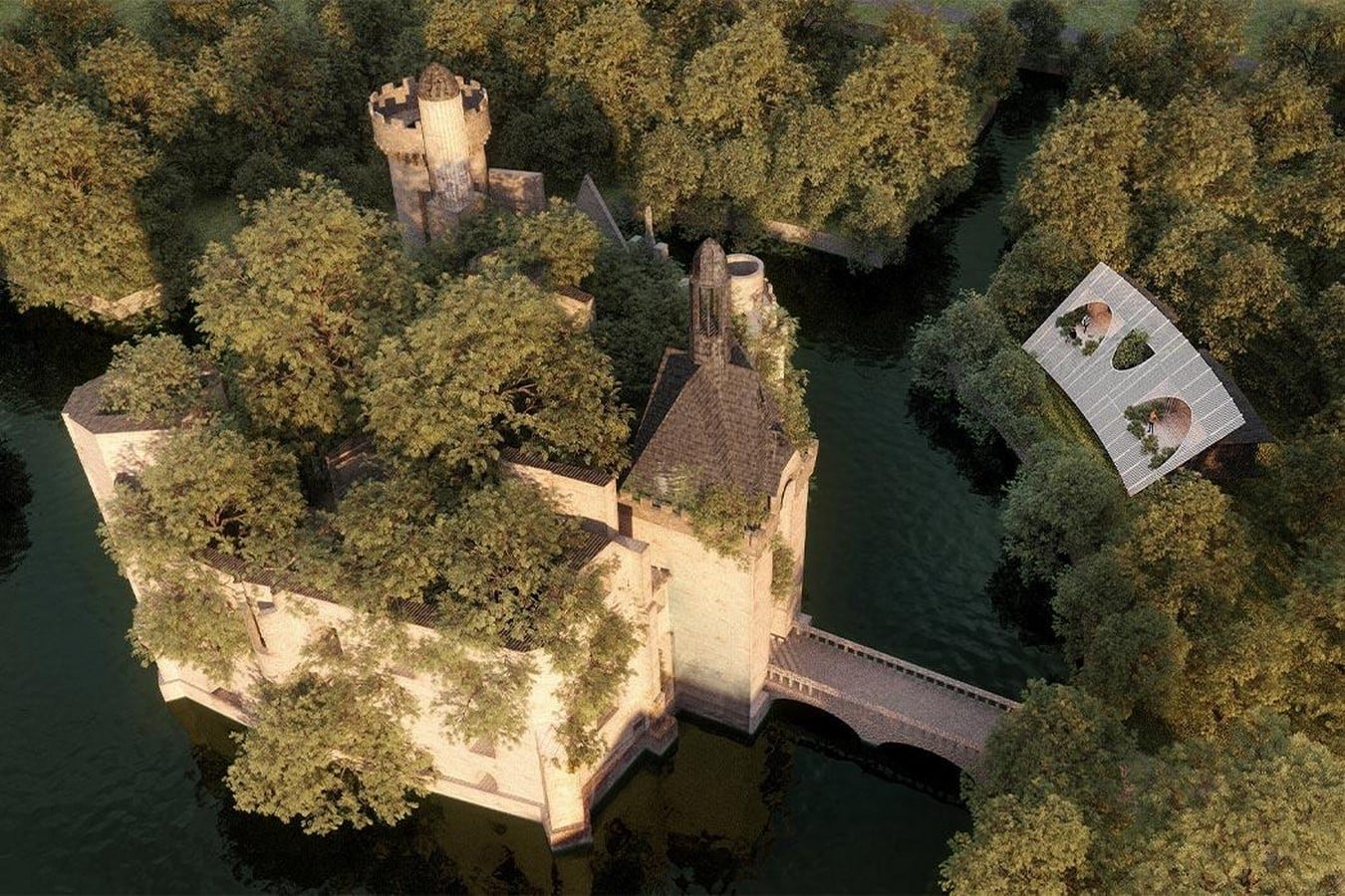 'château-scope' treehouse to frame views of a french castle proposed by LMTLS - Sheet1