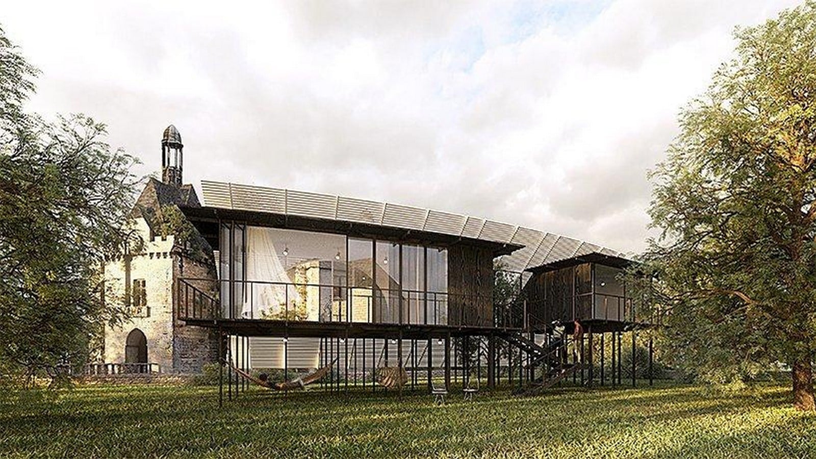 'château-scope' treehouse to frame views of a french castle proposed by LMTLS - Sheet2