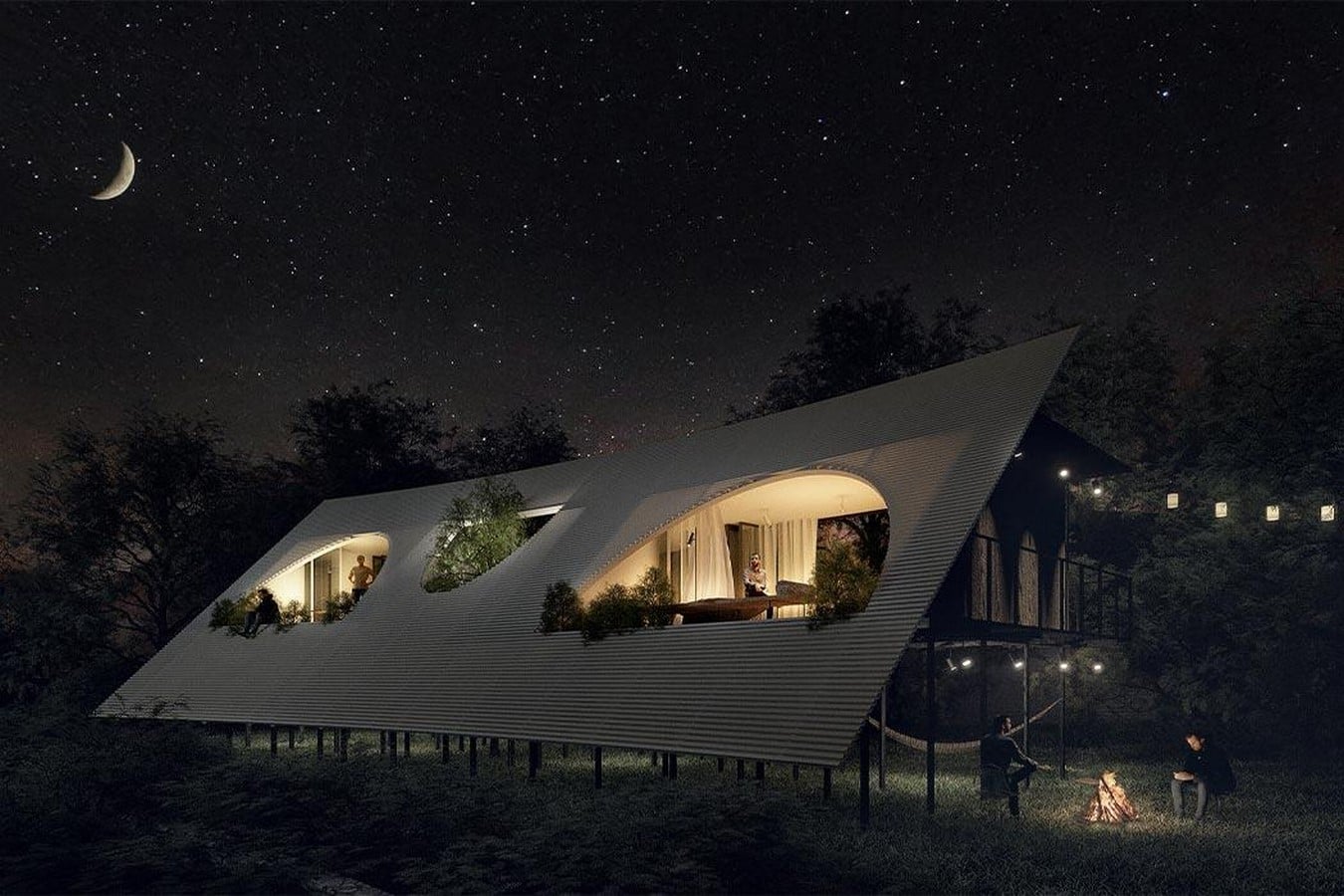 'château-scope' treehouse to frame views of a french castle proposed by LMTLS - Sheet3