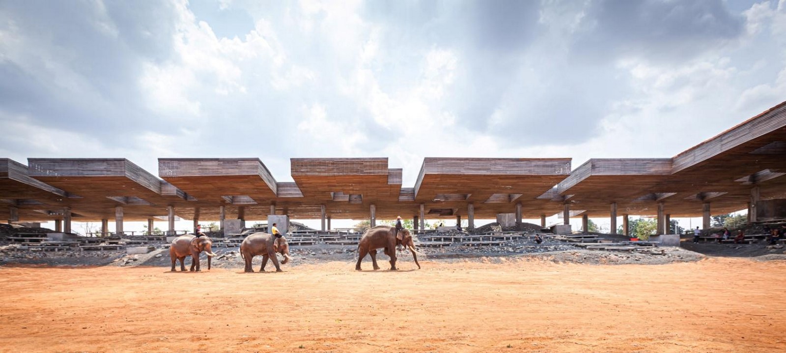 'Cultural courtyard' for elephants + humans in thailand created by Bangkok project studio- sheet1