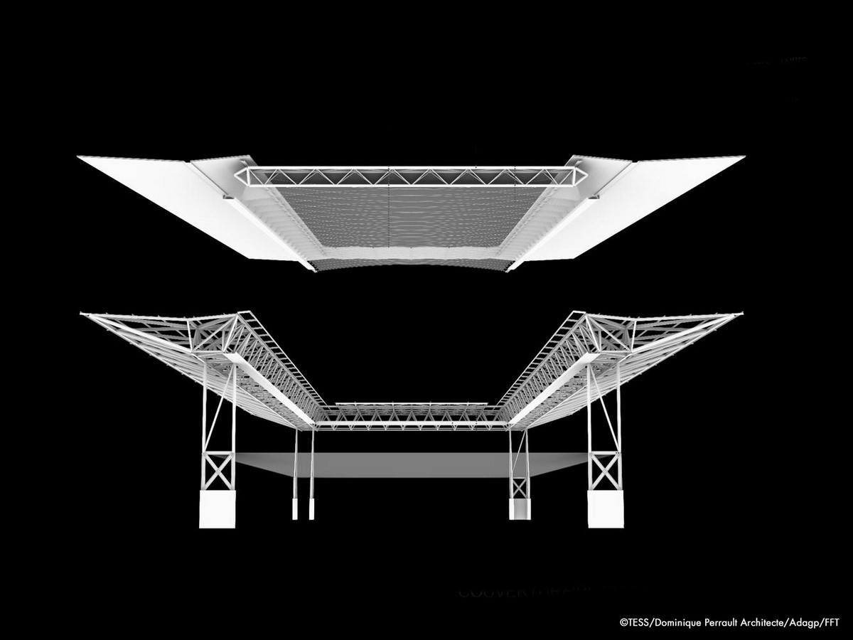 Suzanne Lenglen Tennis Court in Paris to be transformed with delicately pleated retractable roof by DPA - Sheet2