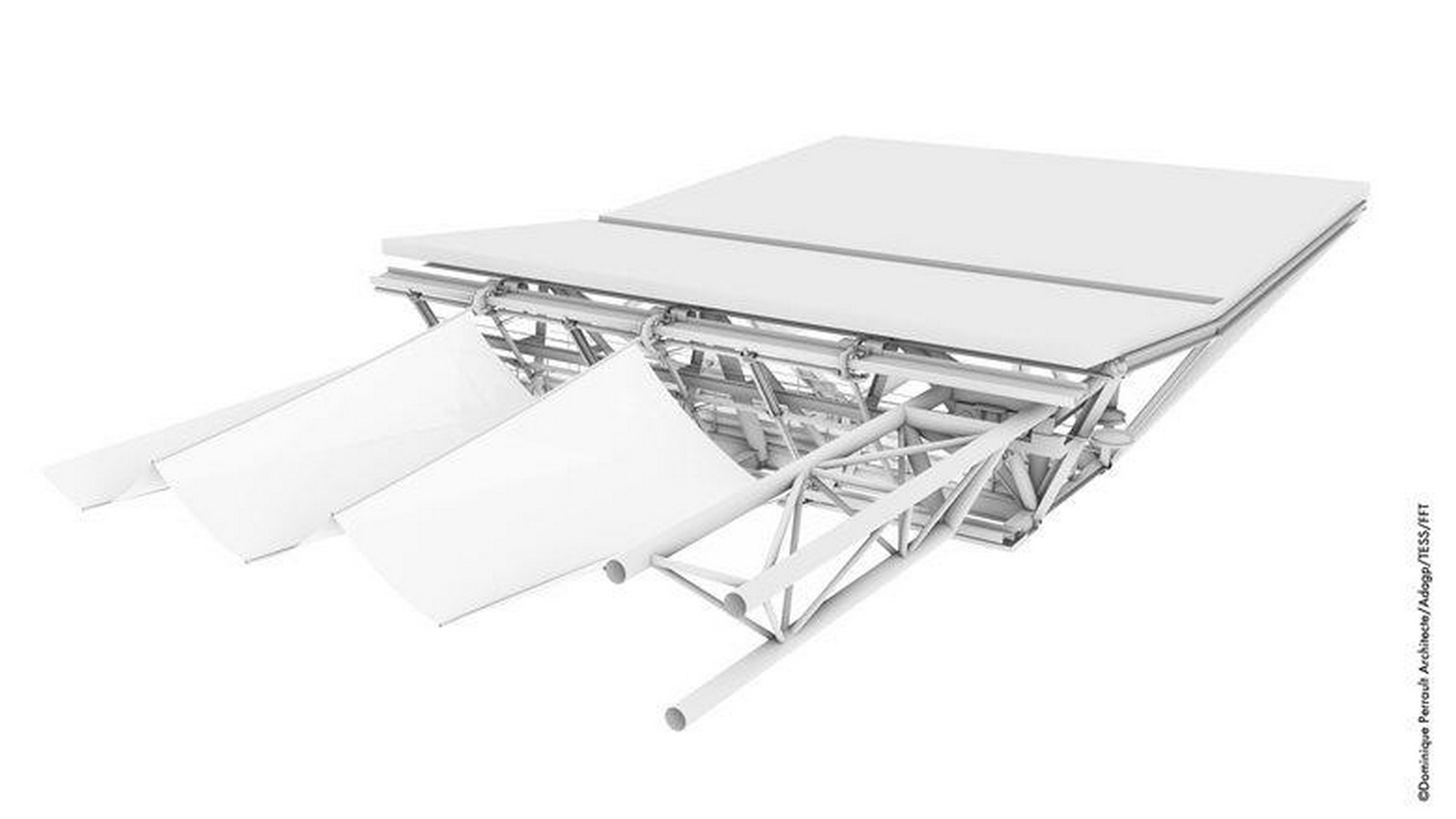 Suzanne Lenglen Tennis Court in Paris to be transformed with delicately pleated retractable roof by DPA - Sheet3