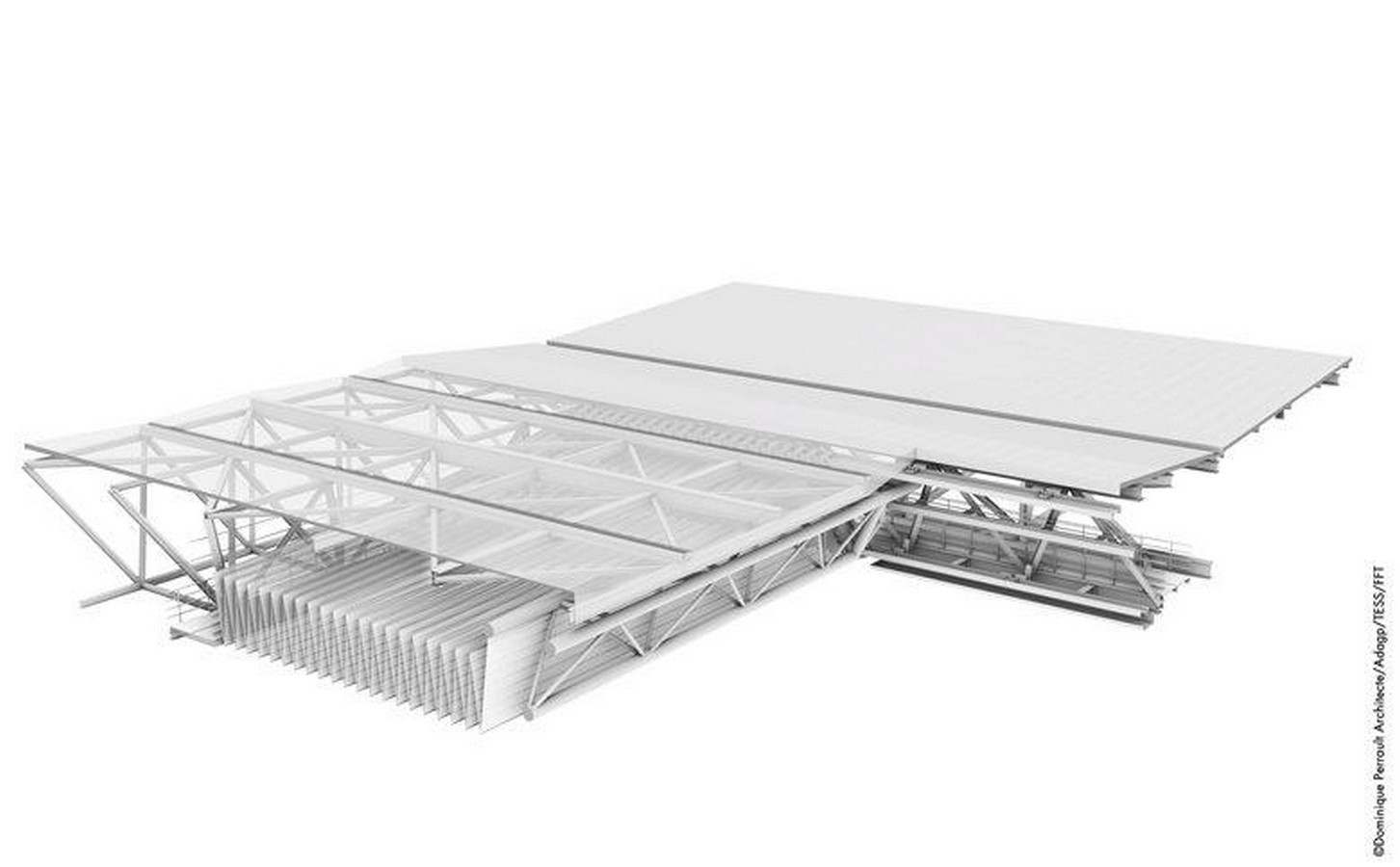 Suzanne Lenglen Tennis Court in Paris to be transformed with delicately pleated retractable roof by DPA - Sheet4