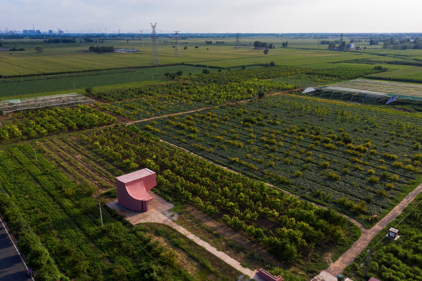 Sculptural 'peach hut' pavilion built as part of community center in rural China by Atelier Xi - Sheet1