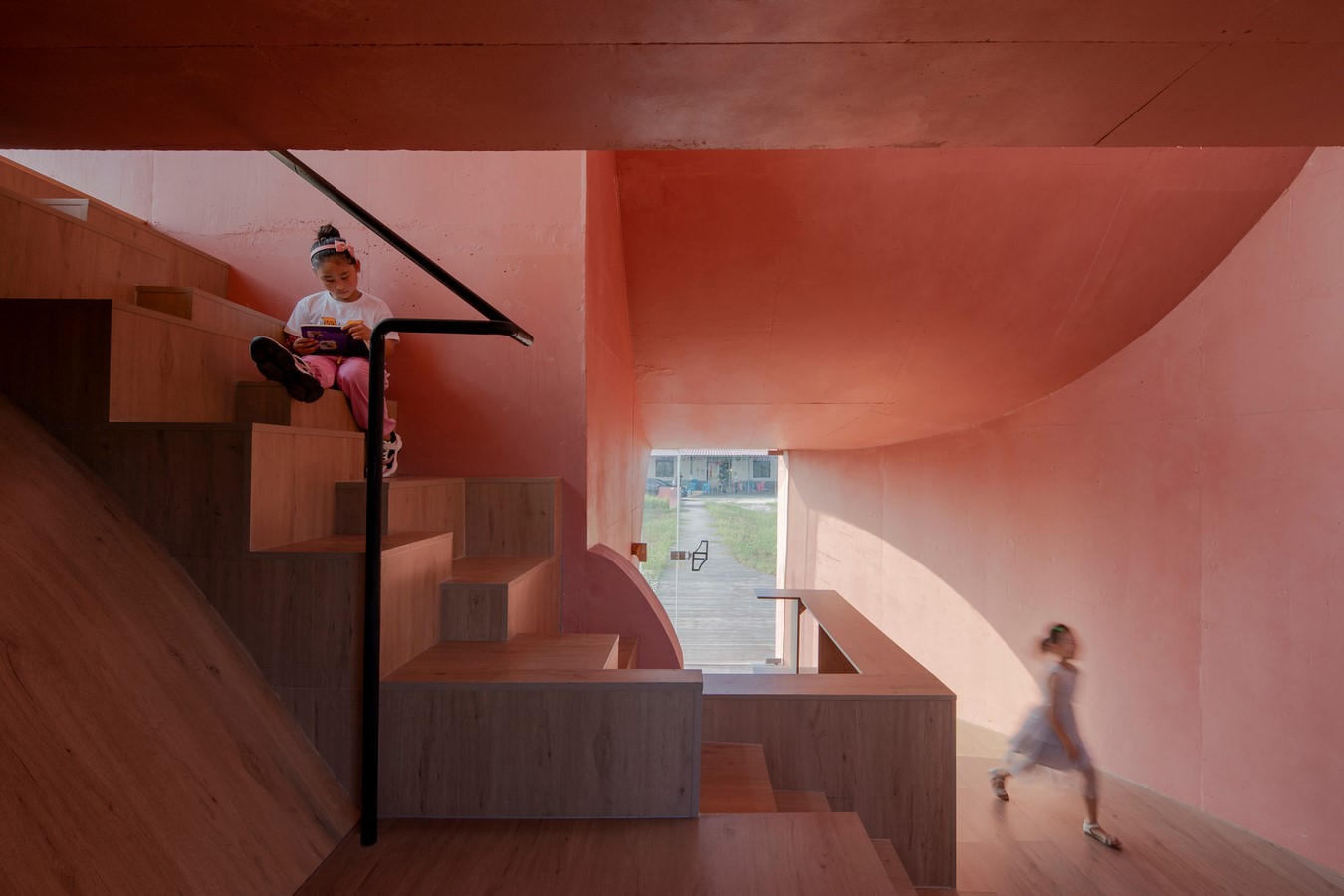 Sculptural 'peach hut' pavilion built as part of community center in rural China by Atelier Xi - Sheet4