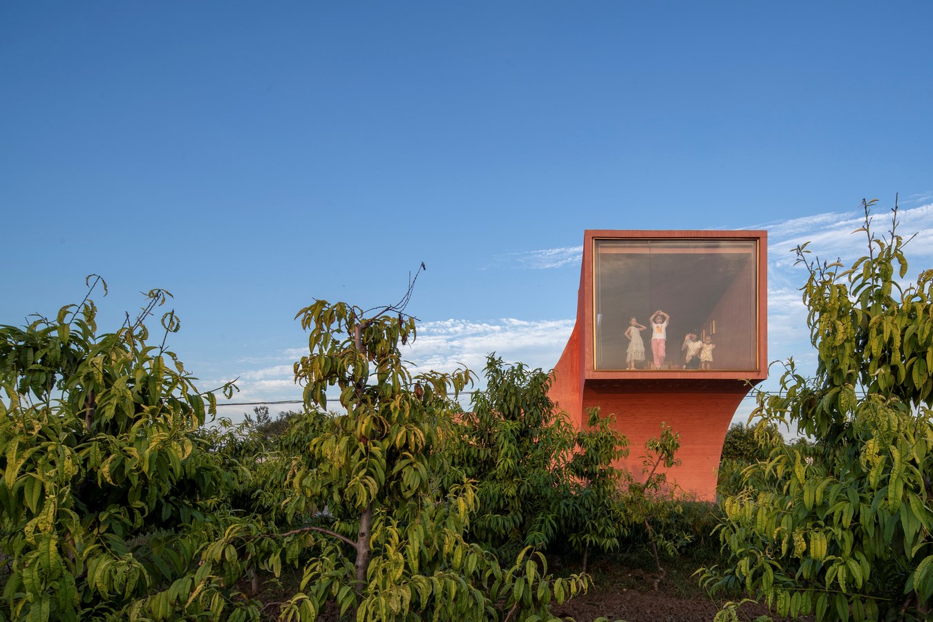 Sculptural 'peach hut' pavilion built as part of community center in rural China by Atelier Xi - Sheet7