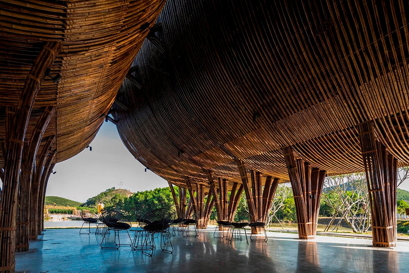 Highly-Curved Bamboo Roof For Visiting Center For Huong An Vien Cemetery created by VTN Architects - Sheet4