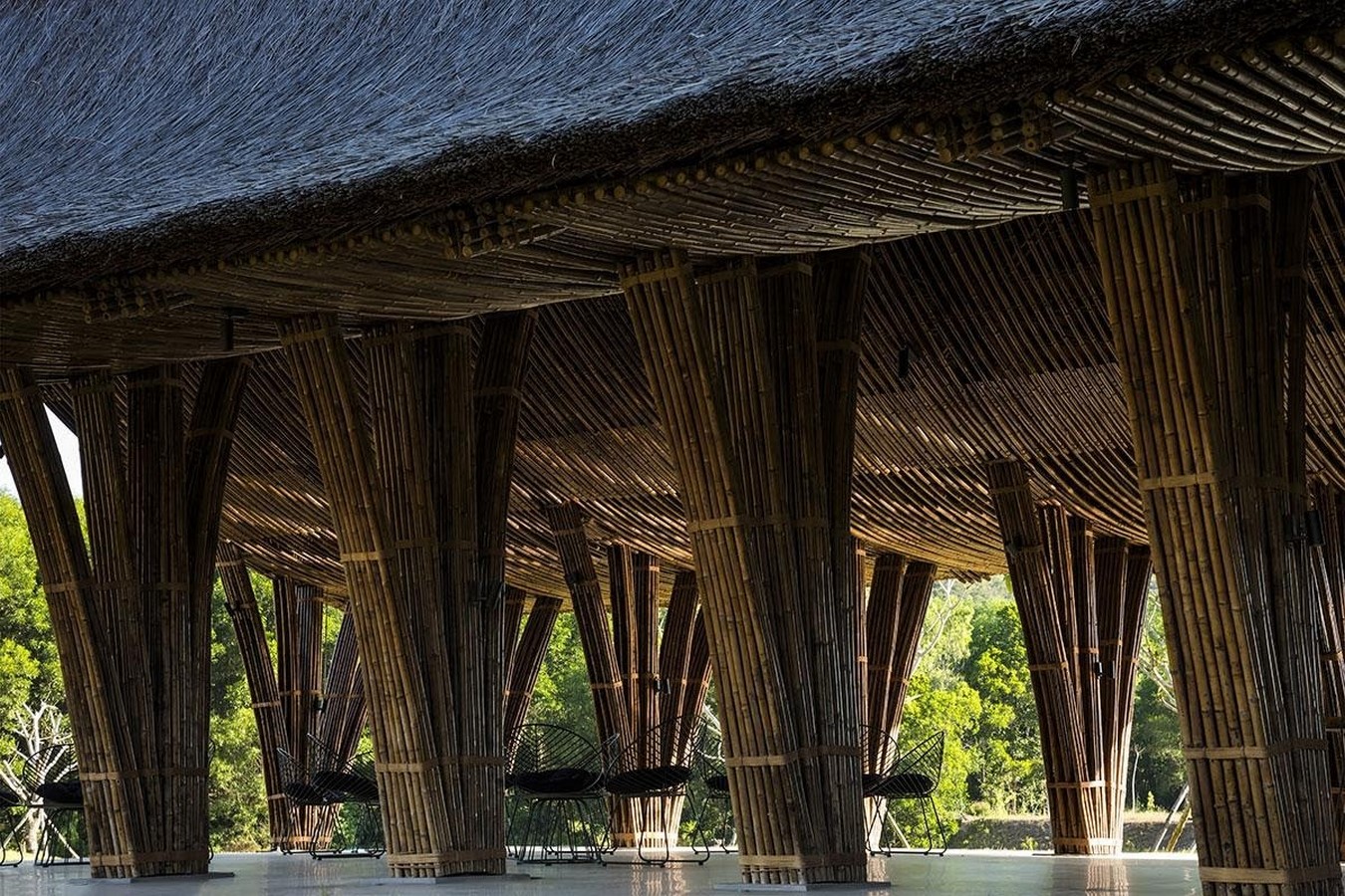 Highly-Curved Bamboo Roof For Visiting Center For Huong An Vien Cemetery created by VTN Architects - Sheet5