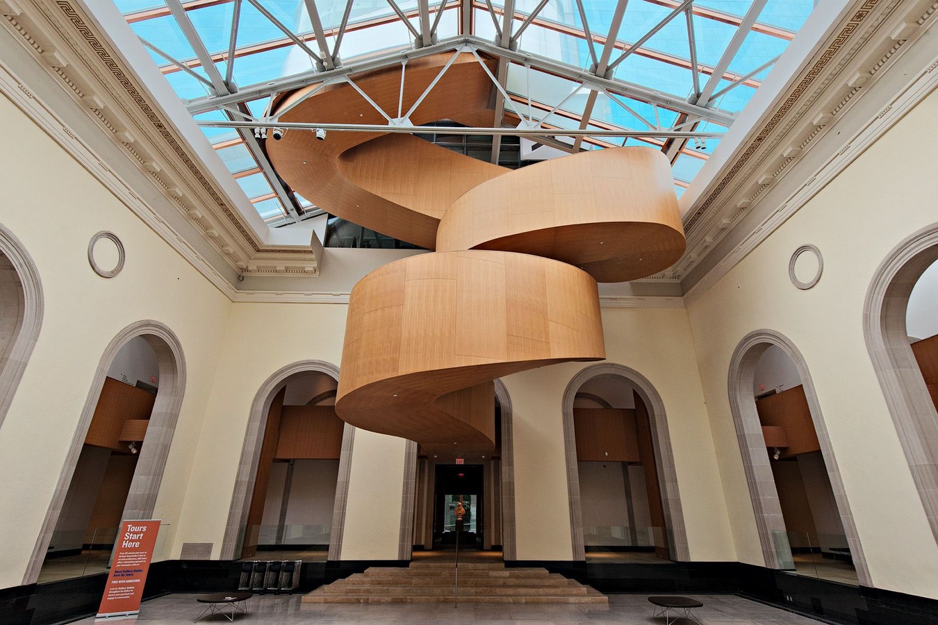 Floating staircase in the art gallery of Ontario’s Walker court by Frank Gehry - Sheet1