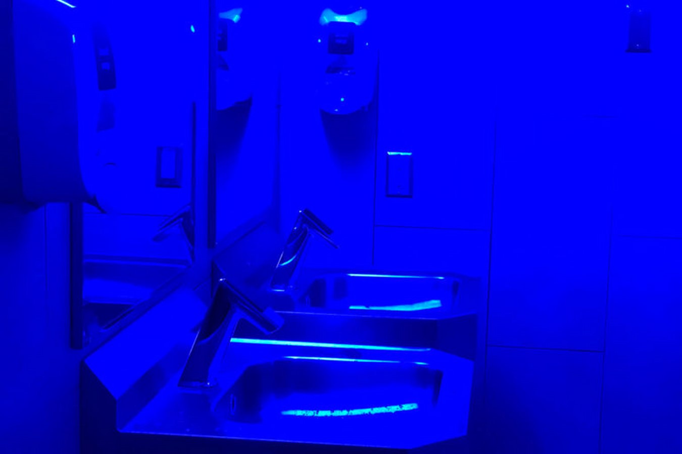 Hostile Architecture - Blue-lit public washrooms in British Columbia, Canada- Sheet1
