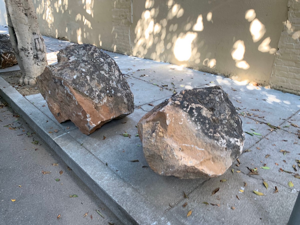 Sidewalk boulders in San Francisco, USA- Sheet2