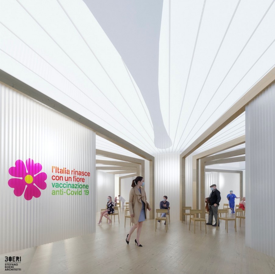 Prefabricated And Timber-Framed Vaccination Pavilions For 1,500 Sites Of Italy designed by Stefano Boeri - Sheet5