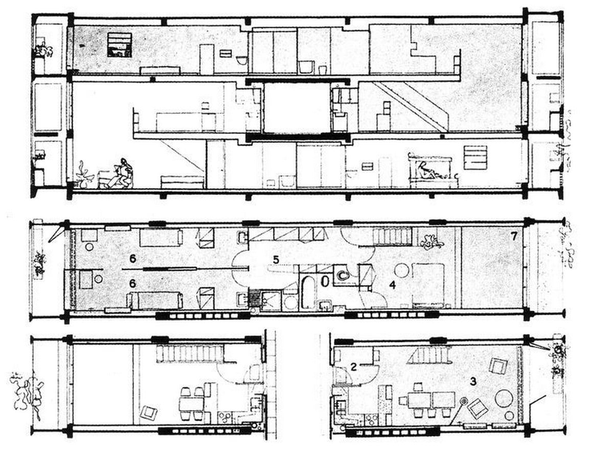 Unite d’habitation, Marseille, France by Le Corbusier - Sheet