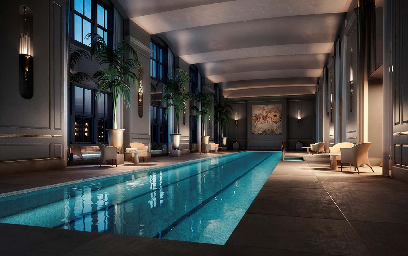Swimming pool in the amenity space ©www.6sqft.com