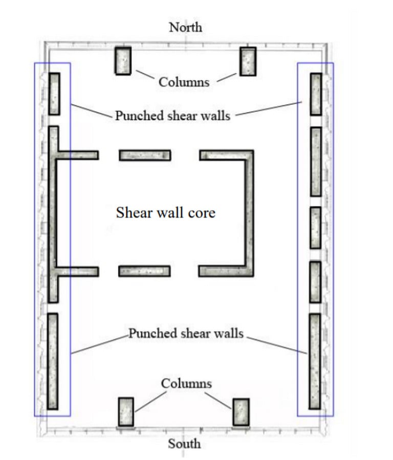 Structural plan from middle floors ©etd.lib.metu.edu.tr